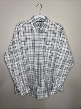 Cinch Men’s Mint Plaid Button Down Western Shirt size Medium